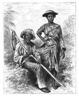 'Snake Catcher and Charcoal Girl, Martinique', c1890. Artist: Unknown