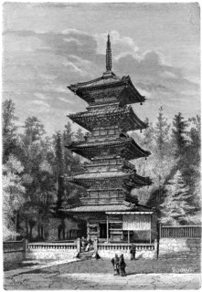 Buddhist temple, Nikko, Japan, 1895.Artist: Hildibrand