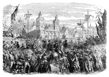 Arrival of French troops in Mexico, 1864 (late 19th century). Artist: Unknown