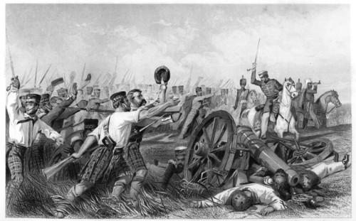 'Charge of the Highlanders before Cawnpore, under General Havelock', 1857, (c1860). Artist: Unknown