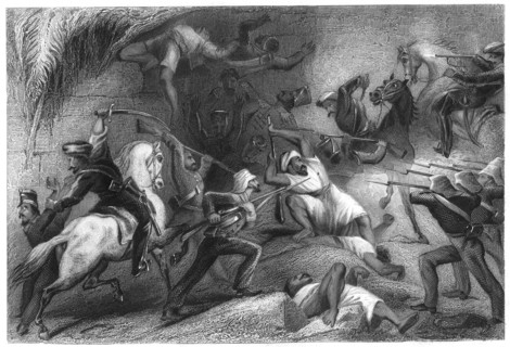 'Repulse of a sortie from Delhi', 1857, (c1860). Artist: Unknown