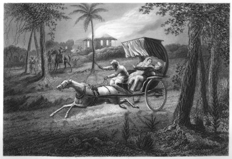 'Dr Graham shot in his buggy by the Sealkote Mutineers', 1857, (c1860). Artist: Unknown