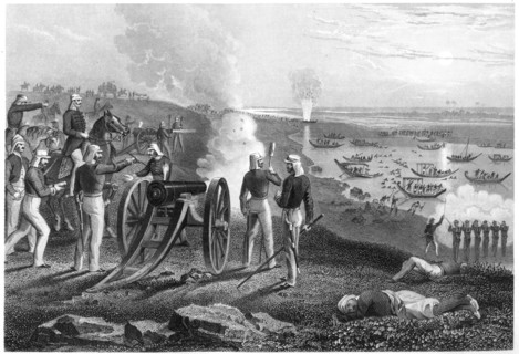 'Major Eyre driving the Oude rebels from Allahabad', 1857, (c1860). Artist: Unknown
