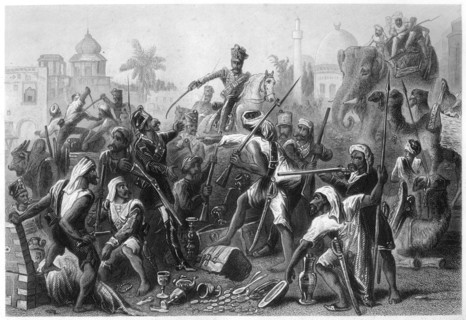 'Mutinous Sepoys dividing spoils', 1857, (c1860). Artist: Unknown