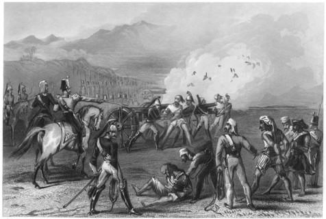 'Blowing mutinous Sepoys from the guns', 1857, (c1860). Artist: Unknown