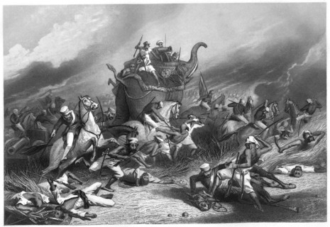 'Defeat of the Peishwa's army before Jhansi by General Rose, 1st April 1858', (c1860). Artist: Unknown
