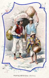 Water carriers, Bolivia, 1911. Artist: Unknown