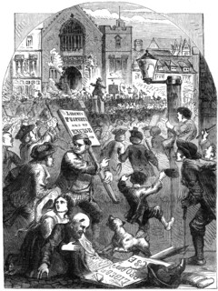 A riotous assembly outside Parliament House, London, 18th century (19th century). Artist: Unknown