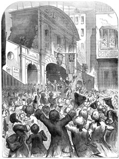 The Prince of Wales drinking success to the war at Temple Bar, London, 18th century, (19th century). Artist: Unknown