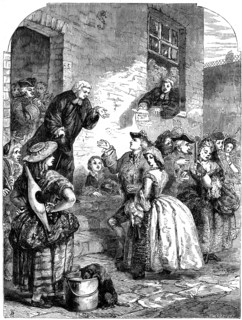 A marriage ceremony in Fleet Prison during the reign of George II, 19th century.Artist: C Sheeres