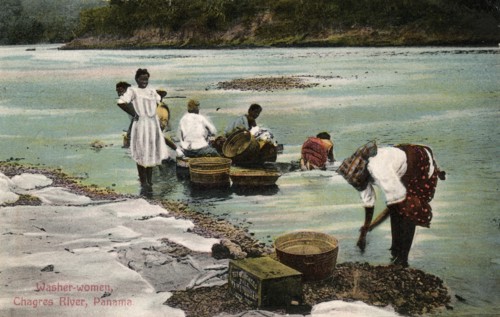 Washerwomen, Charges River, Panama, early 20th century. Artist: Unknown