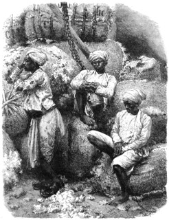 A cotton market in Bombay, India, 19th century. Artist: Unknown