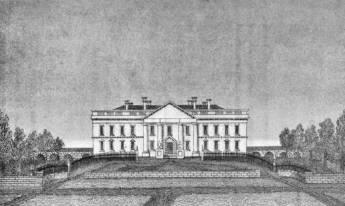 The president's house, north portico, USA, 1834 (1908). Artist: Unknown