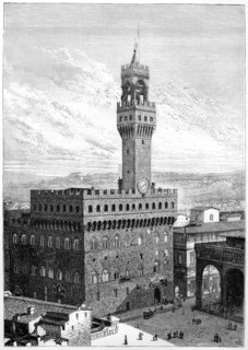 The Piazza della Signoria, Palazzo Vecchio, Florence, Italy, 1882. Artist: Unknown