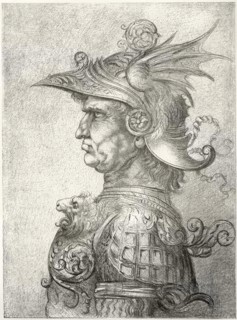 A bust of a warrior in profile, 1882. Artist: Unknown