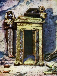 Golden shrine in the antechamber of Tutankhamun's tomb, Egypt, 1933-1934. Artist: Unknown