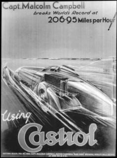 Malcolm Campbell breaks world land speed record, 19 February 1928. Artist: Unknown