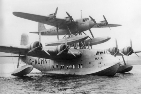 Shorts seaplane, Dundee to South Africa, 6 October 1938. Artist: Unknown