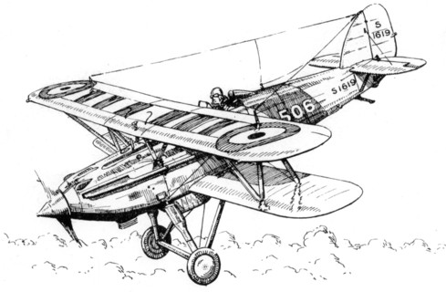 A Hawker Nimrod aeroplane, c1930s.Artist: James Hay Stevens