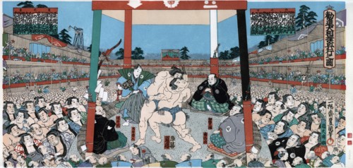 Sumo wrestling, Japan. Artist: Unknown