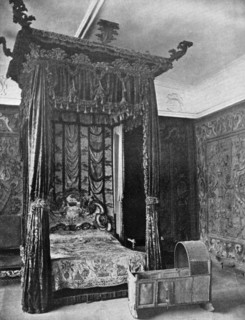 Queen Elizabeth's bed, Haddon Hall, Derbyshire, 1924-1926. Artist: Unknown