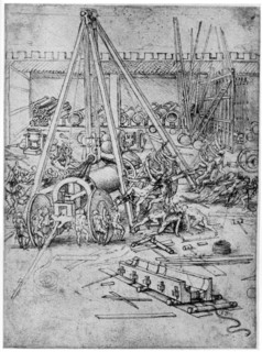 Cannon foundry, 1487 (1954).Artist: Leonardo da Vinci