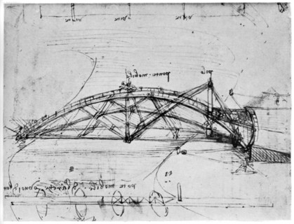 Design for a parabolic swing bridge, 1480-1490 (1954).Artist: Leonardo da Vinci
