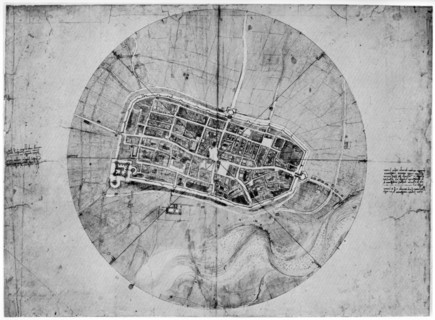 Plan of Imola, Italy, c1502 (1954). Artist: Leonardo da Vinci