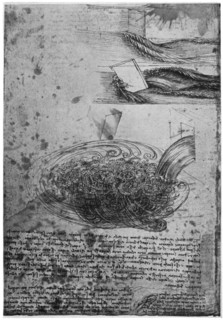 Flow of eddies in a waterfall, 1509-1511 (1954).Artist: Leonardo da Vinci