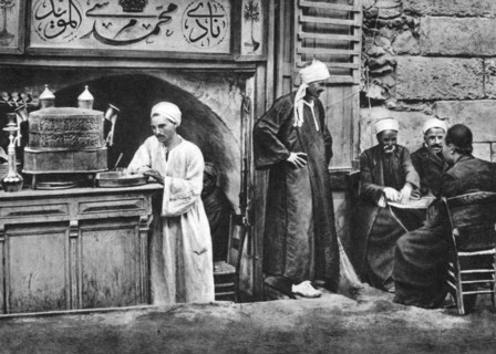 An Arabian coffee house, Cairo, Egypt, c1920s. Artist: Unknown