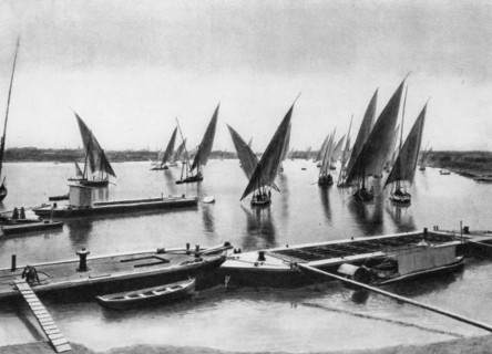 Boats on the Nile, Cairo, Egypt, c1920s. Artist: Unknown