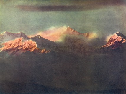 'Last Rays of Light on Kinchenjunga', c1910. Artist: Unknown