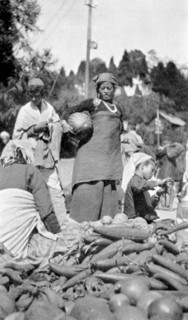 A food market in Darjeeling, West Bengal, India, c1910. Artist: Unknown