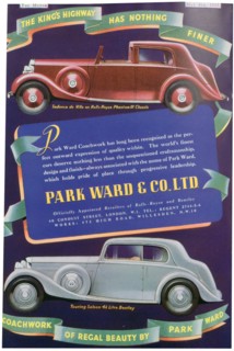 Advert for Park Ward and Co car coachwork, 1937. Artist: Unknown
