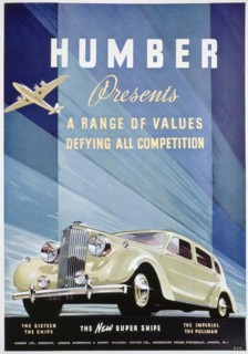 Advert for Humber motor cars, 1938. Artist: Unknown