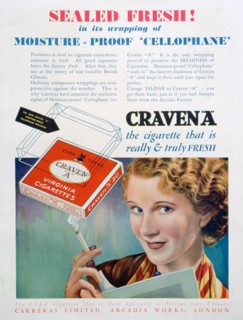 Advert for Craven 'A' cigarettes, 1931. Artist: Unknown