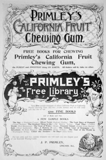Advert for Primley's California Fruit chewing gum, 1894. Artist: Unknown