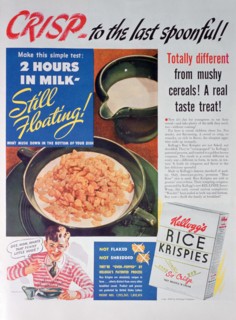 Advert for Kellogg's Rice Krispies, 1939. Artist: Unknown
