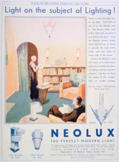 Advert for Neolux light fittings, 1931. Artist: Unknown