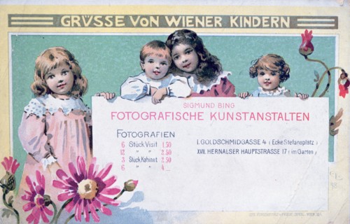 Early Viennese photographer's advertising card. Artist: Unknown