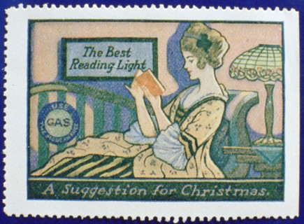 Early gas lighting advertisement label. Artist: Unknown