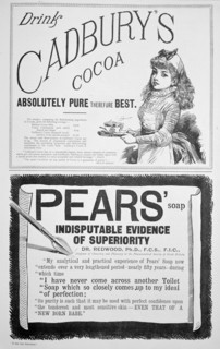 An advertising page in Yuletide, 1890.  Artist: Unknown.