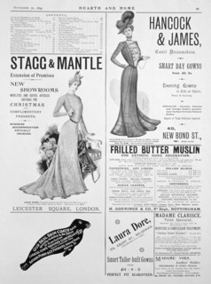 An advertising page in Hearth and Home, 30th November 1899. Artist: Unknown