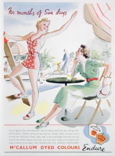 Advert for McCallum dyed colours, 1937. Artist: Unknown