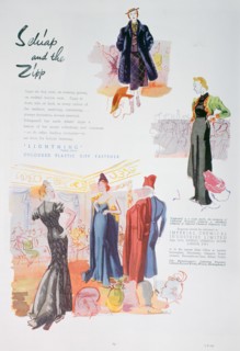 Advert for 'Lightning' coloured plastic zipp fasteners by ICI, 1937. Artist: Unknown