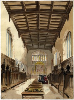 Interior of St John's College Chapel, Cambridge, Cambridgeshire. Artist: Unknown