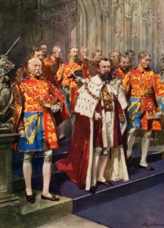 Officers of the Heralds' College, Coronation ceremony. Artist: Frederic de Haenen