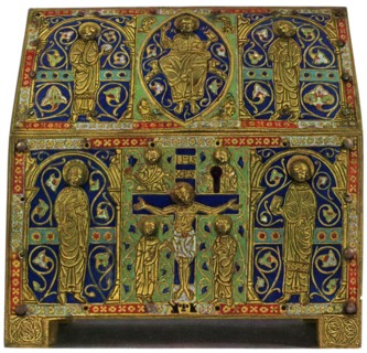 Reliquary, champlevé enamel on copper, 13th century, (1931). Artist: Unknown