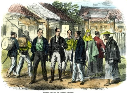 'Modern costumes of Japanese officers', 1866. Artist: Unknown