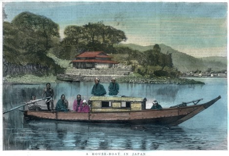 'A house-boat in Japan', 1888. Artist: Unknown